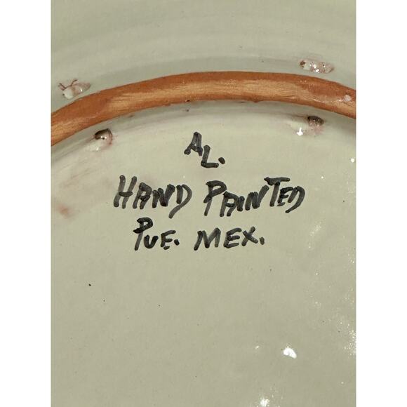 Talavera Puebla Pottery Mexico Cobalt Blue White 12" Charger Plate-Design D - Picture 7 of 8